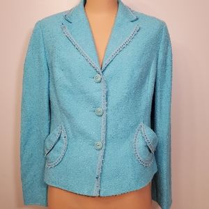 BERGAMO by EBI Textured Teal Blazer